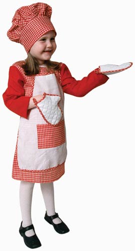 Girls Red Chef Dress up Set (size 2 18)