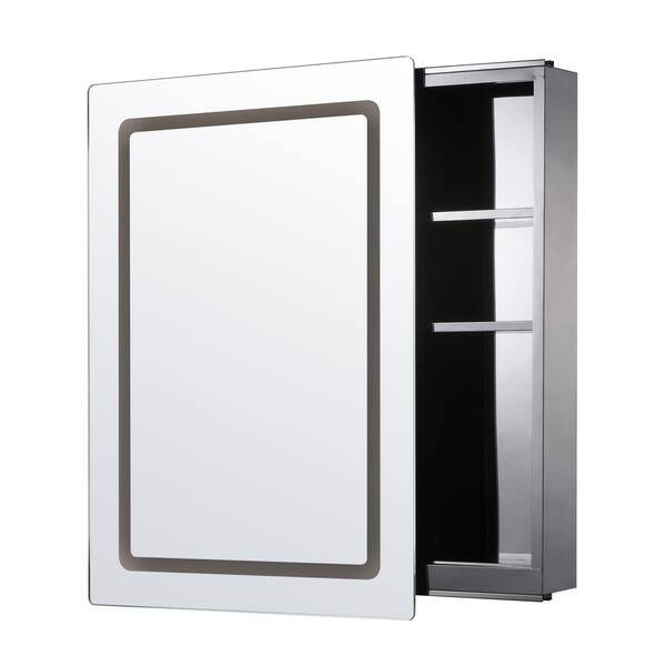 Shop Homcom Vertical Led Illuminated Bathroom Wall Mirror Medicine Cabinet On Sale Overstock 18076220