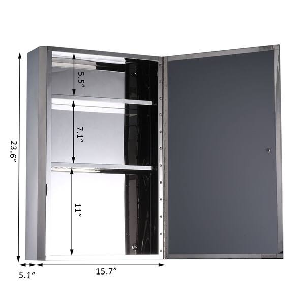 Shop Stainless Steel Medicine Cabinet Bathroom Mirror With Shelves Overstock 18076223