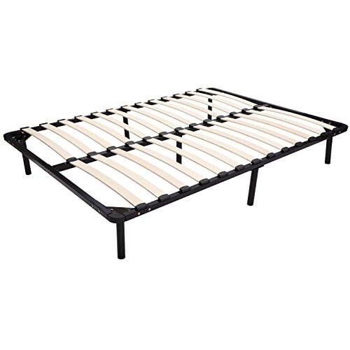 HomCom Full Size Torsion Arched Wood Slat Platform Bed Frame