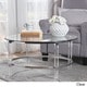 preview thumbnail 2 of 4, Elowen Round Glass Coffee Table by Christopher Knight Home - 35.5"L x 35.5"W x 18"H