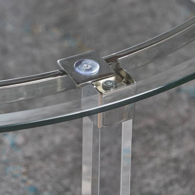 Elowen Round Glass Coffee Table by Christopher Knight Home - 35.5"L x 35.5"W x 18"H