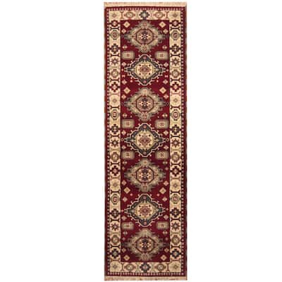 Handmade One-of-a-Kind Kazak Wool Runner (India) - 2'9 x 9'10