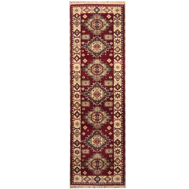 Handmade One-of-a-Kind Kazak Wool Runner (India) - 2'9 x 9'10
