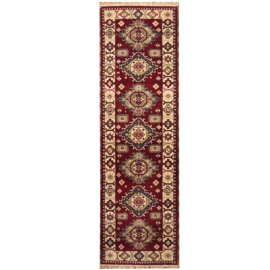 Handmade One-of-a-Kind Kazak Wool Runner (India) - 2'9 x 9'10