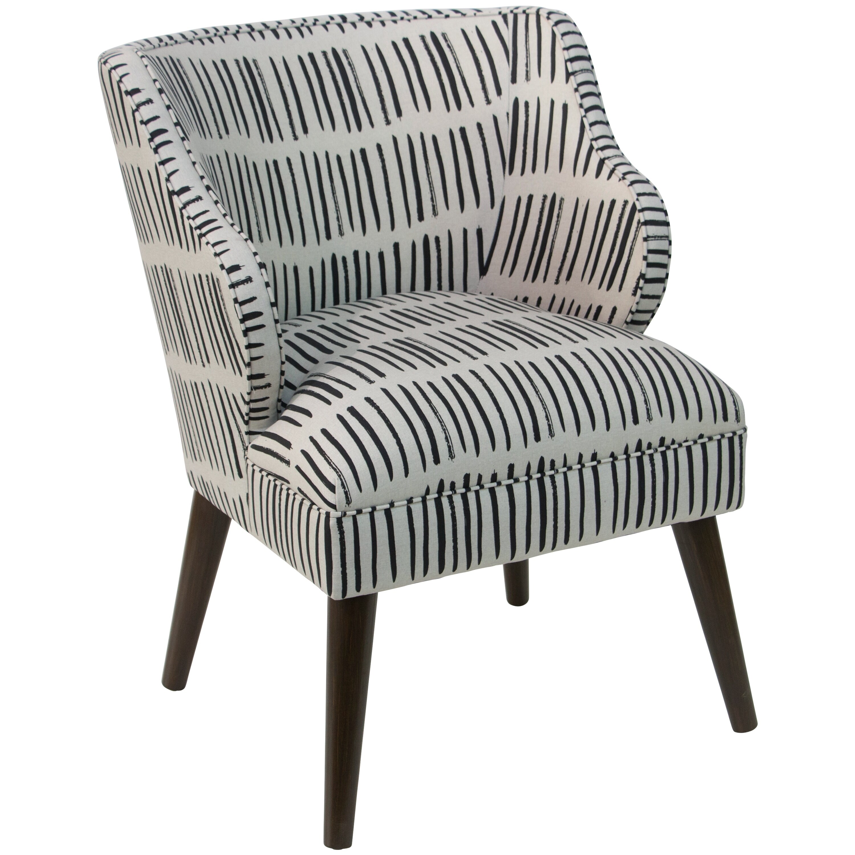 Skyline Furniture Modern Accent Chair in Dash Black White 