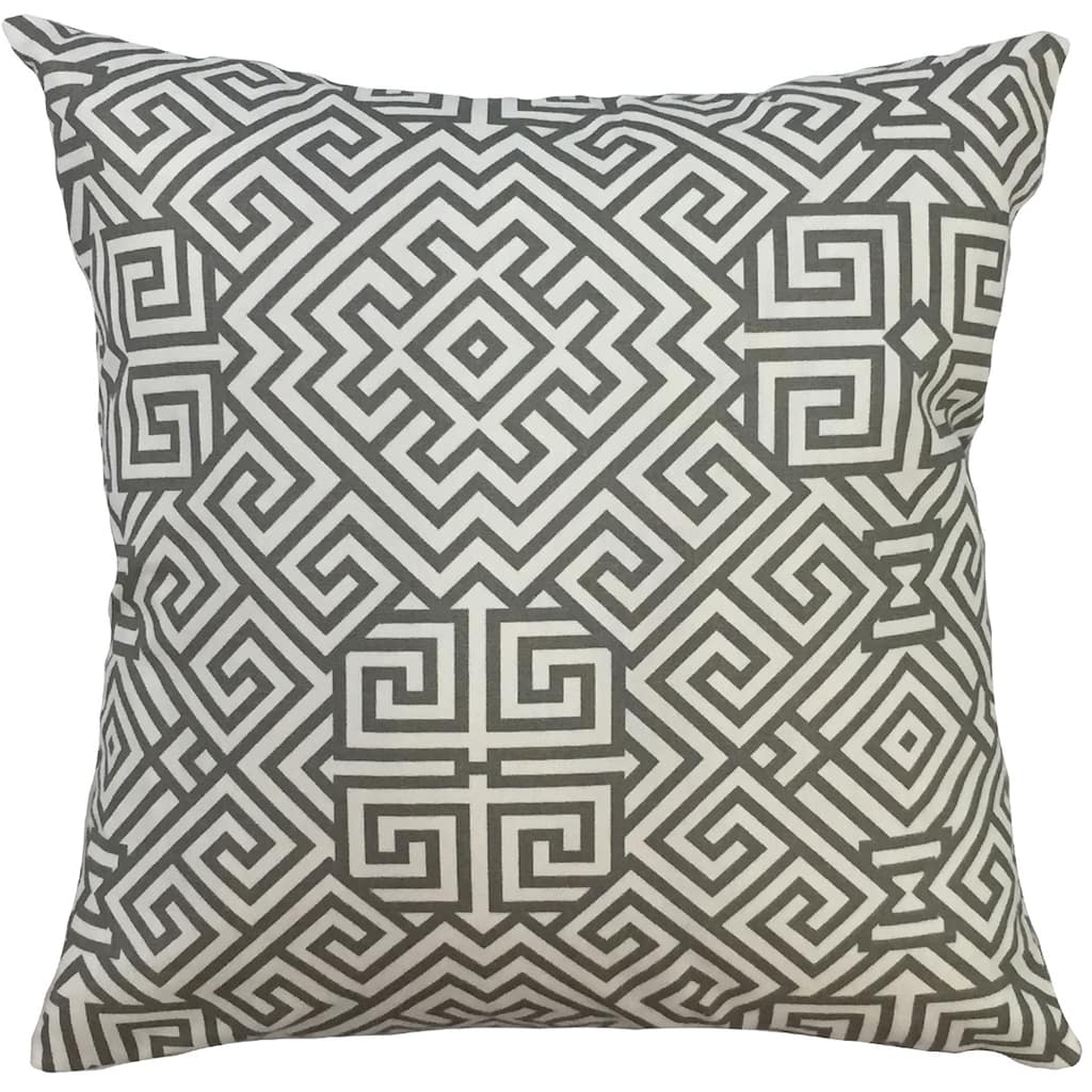 Jomeaux Geometric Down Filled Throw Pillow in Grey