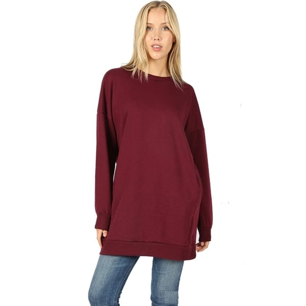 long sleeve tunic sweatshirt