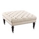 preview thumbnail 2 of 1, Abigal Natural Square Tufted Ottoman