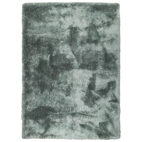 Hand-Tufted Silky Shag Mint Polyester Rug - 2' x 3'