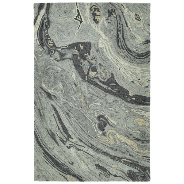Hand-Tufted Artworks Graphite Wool Rug - 2' x 3'