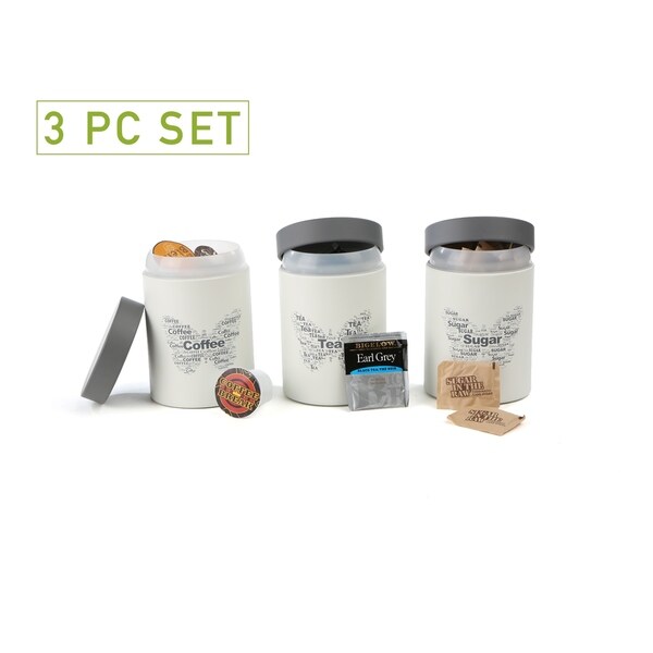 Mind Reader 3 Piece Metal Canister Set