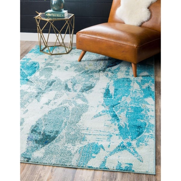 Unique Loom Marooned Positano Abstract Animal Print Area Rug