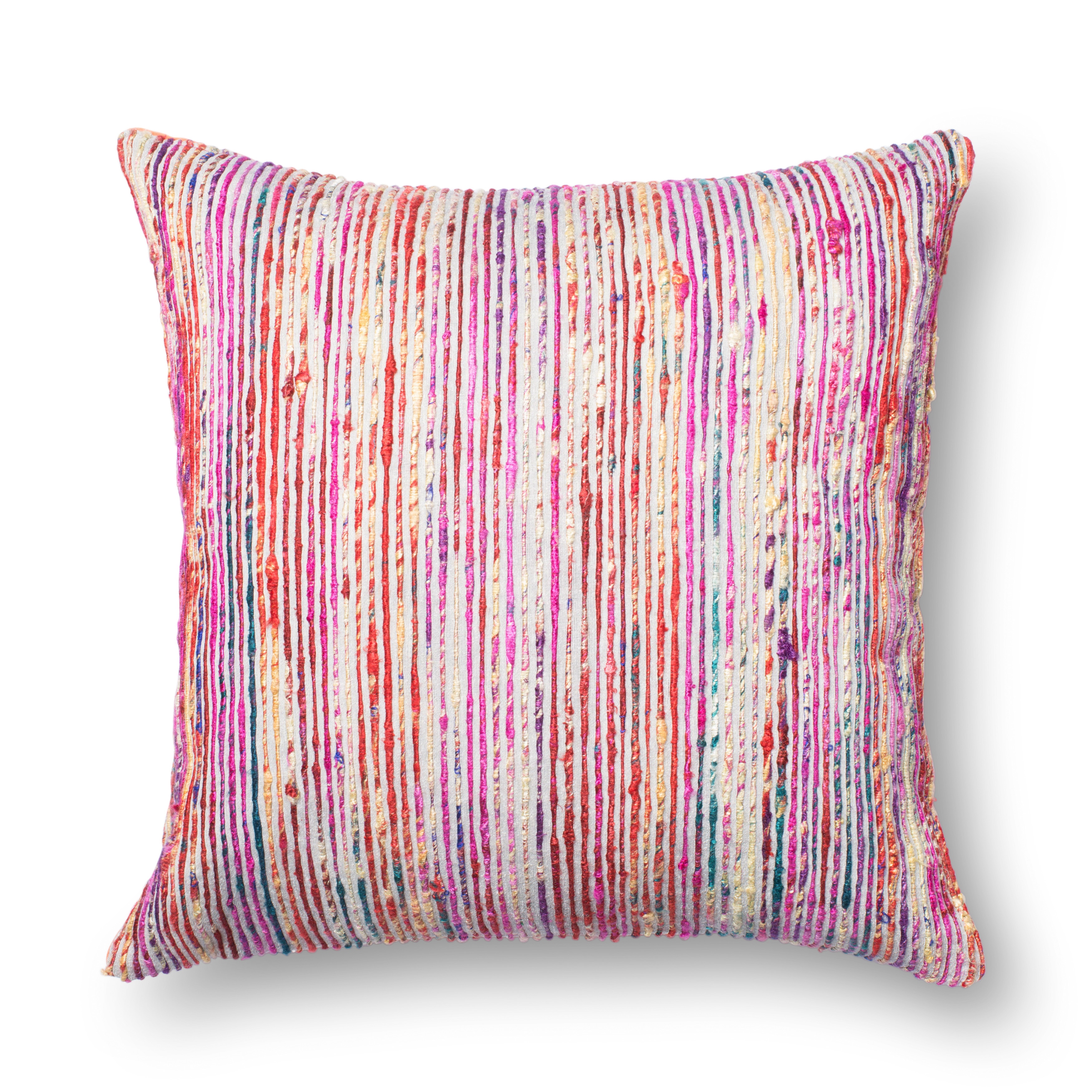 Textured Red Multi Stripe 22 Inch Throw Pillow Or Cover Textured Red Multi Stripe 22 Inch Throw Pillow Or Cover
