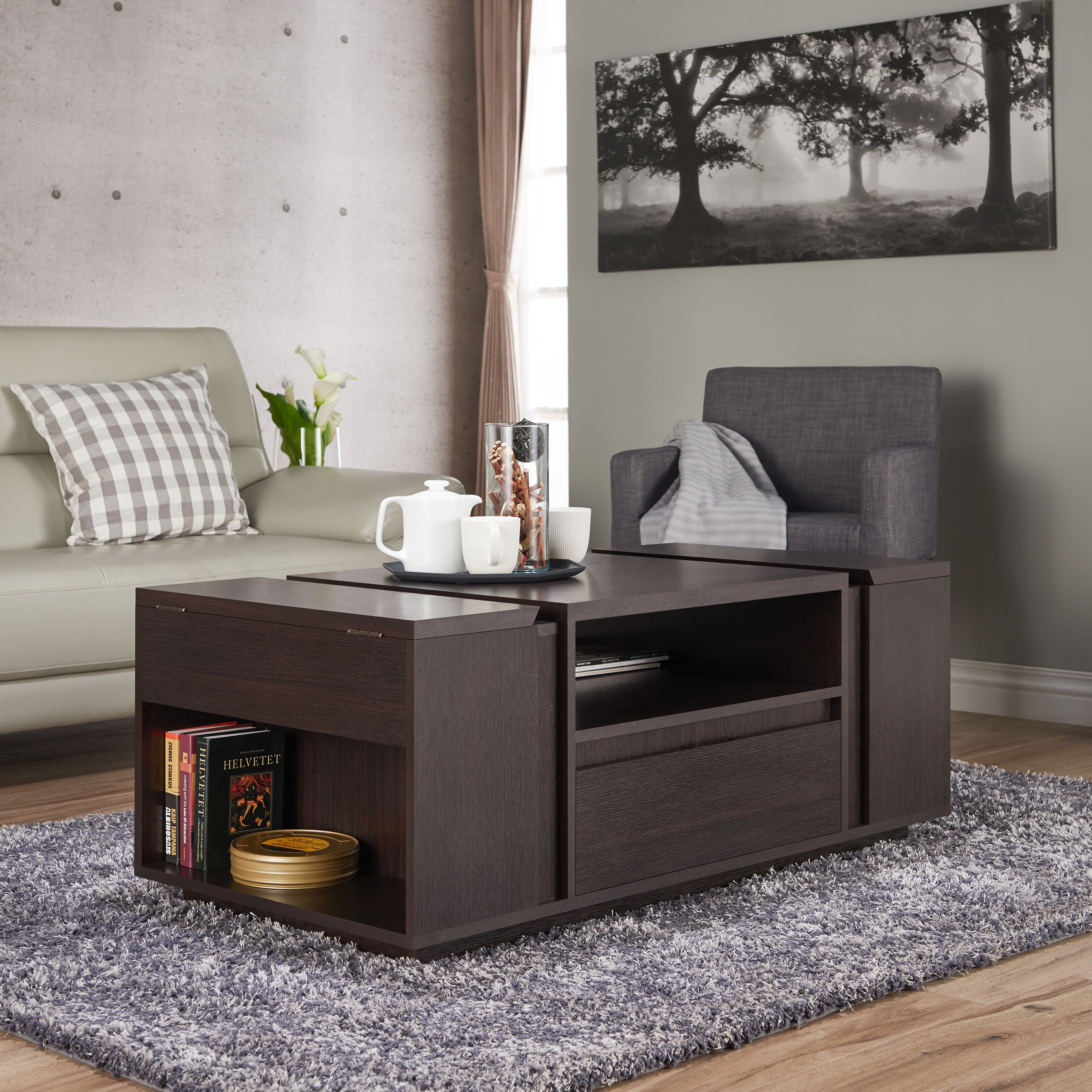 Furniture Of America Sopp Contemporary Espresso Storage Coffee Table Furniture Of America Sopp Contemporary Espresso Storage Coffee Table