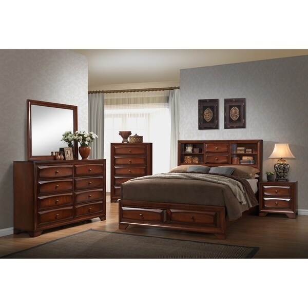 Home Source Bedroom Furniture King Bed/Dresser/Mirror/Nightstand