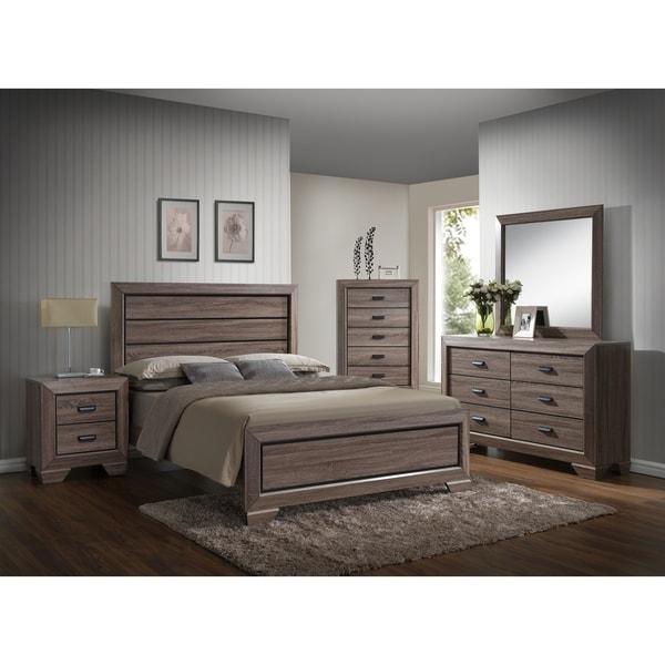 Home Source Danielle Bedroom Furniture Queen Bed/Dresser/Mirror/2 Nightstands/ Chest