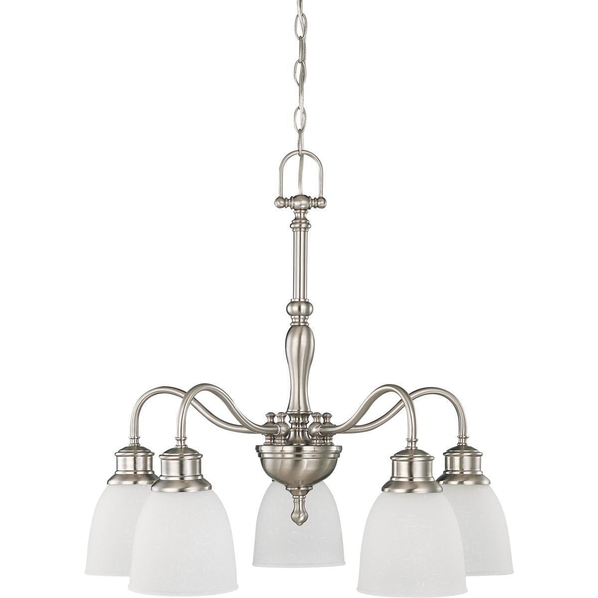 Bella 5 Light Chandelier Arms Down (Nickel Finish - Single Tier) - Chandeliers For Bedrooms by Overstock.com