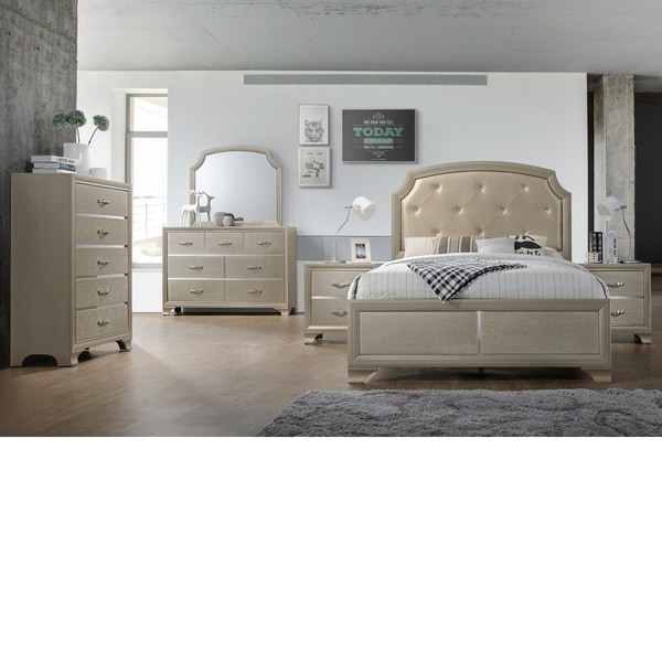 Home Source Bedroom Furniture King Bed/Dresser/Mirror/Night stand