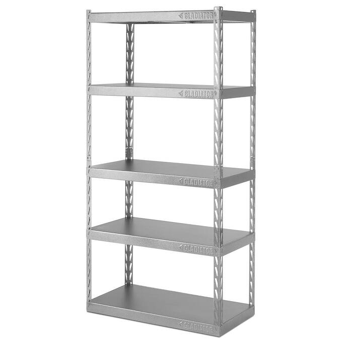 Gladiator GarageWorks 36" Wide EZ Connect Rack with Five 18" Deep Shelves - 36" w x 72" H x 18" D