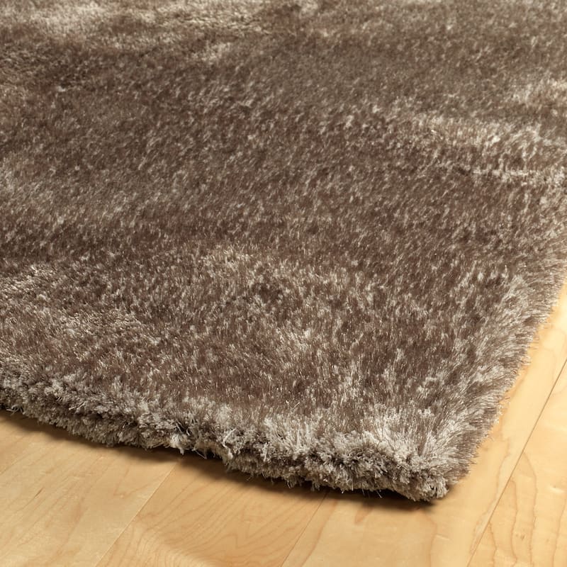 Hand-Tufted Silky Shag Chino Polyester Round Rug - 8' Round - 8' Round