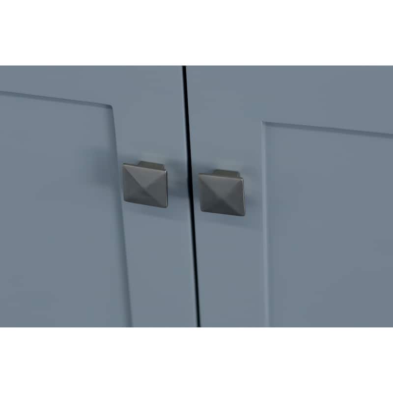 Ariel Cambridge 36 In. Left Offset Single Sink Base Cabinet In Grey