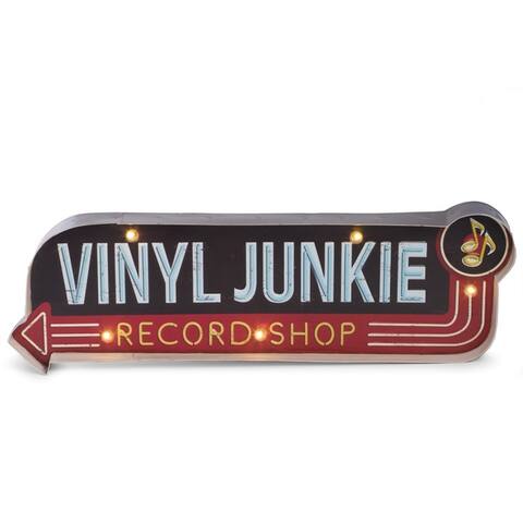 "Vinyl Junkie" Metal Sign