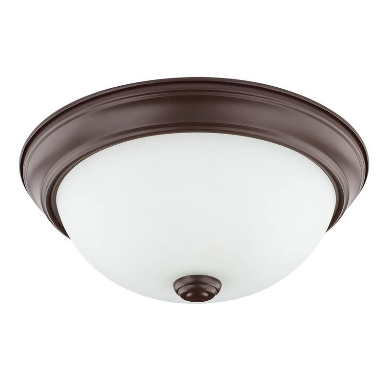 2-light Bronze Flush Mount Fixture