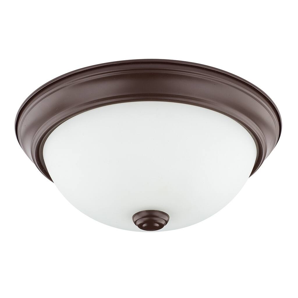 2-light Bronze Flush Mount Fixture