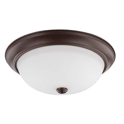 3-light Bronze Flush Mount Fixture