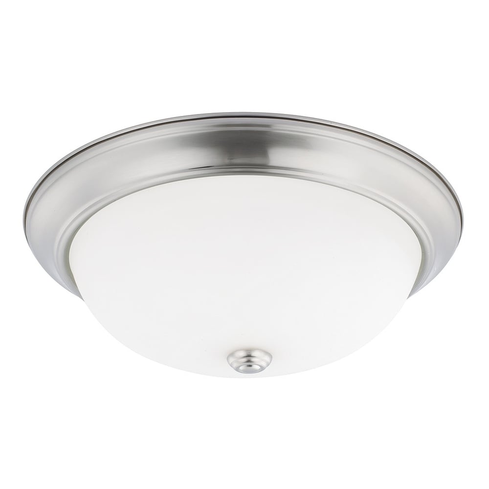 Monument 9 1/8" Brushed Nickel Integrated LED Flushmount with White Opal Glass 