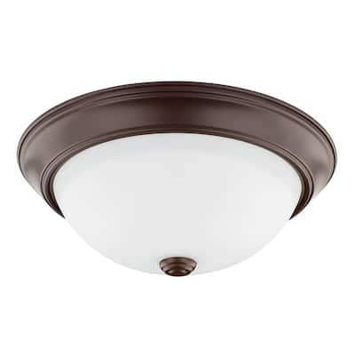 2-light Bronze Flush Mount