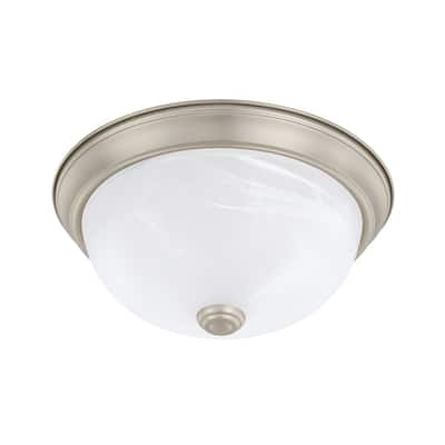 2-light Matte Nickel Flush Mount - Matte Nickel