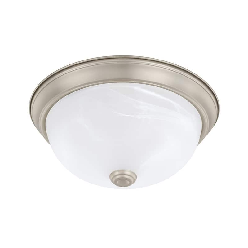 2-light Matte Nickel Flush Mount - Matte Nickel
