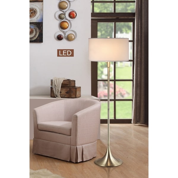 Artiva Florenza 63" Antique Brass 2-light LED Floor lamp w/ Dimmer