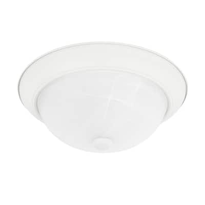 2-light Matte White Flush Mount