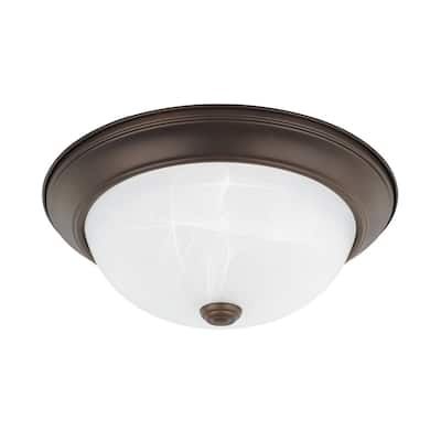 2-light Bronze Flush Mount