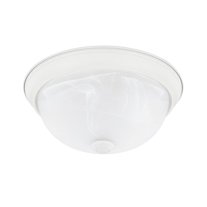 2-light Matte White Flush Mount