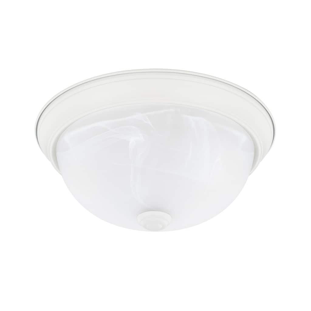 2-light Matte White Flush Mount