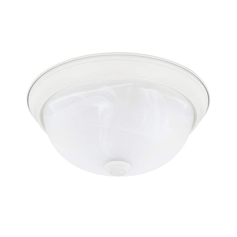 2-light Matte White Flush Mount