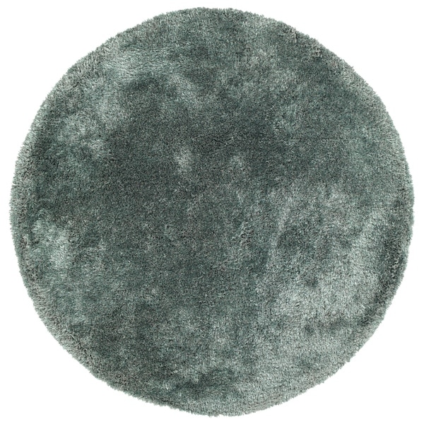 Hand-Tufted Silky Shag Mint Polyester Round Rug - 8' Round
