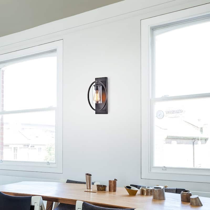 Anastasia Single Light Wall Sconce with Clear Glass Shade
