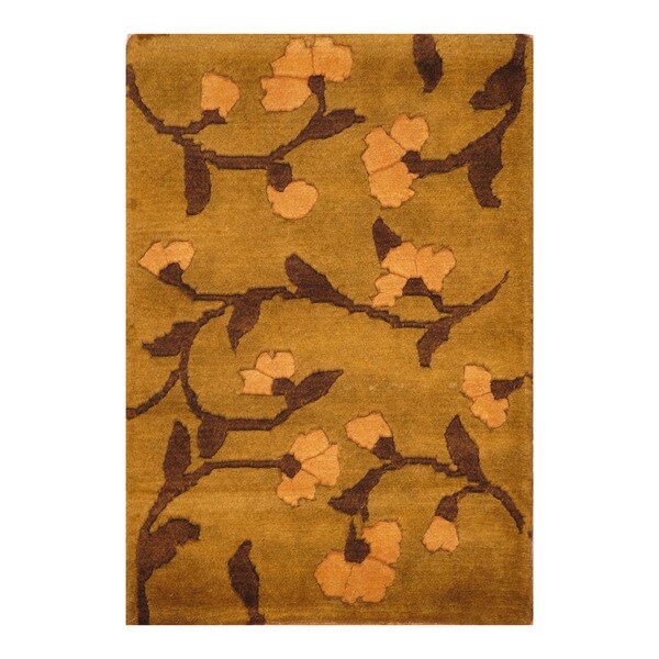 Handmade Tibetan Wool Accent Rug (India) - 1'4 x 2'