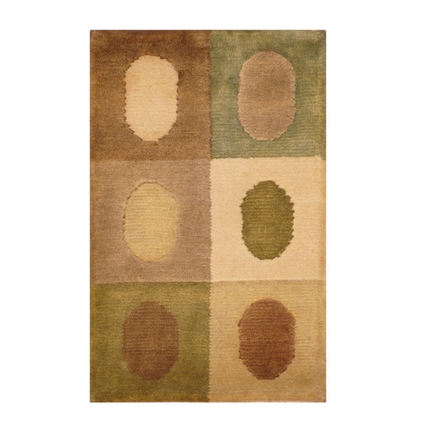 Handmade Tibetan Wool Accent Rug (India) - 1'4 x 2'2