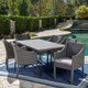 preview thumbnail 3 of 9, Giovani Outdoor 7-piece Rectangular Wicker Dining Set by Christopher Knight Home
