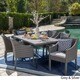 preview thumbnail 2 of 9, Giovani Outdoor 7-piece Rectangular Wicker Dining Set by Christopher Knight Home