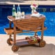 Tillary Outdoor Aluminum Wood Drop Leaf Bar Cart by Christopher Knight Home - Thumbnail 1