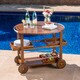 Tillary Outdoor Aluminum Wood Drop Leaf Bar Cart by Christopher Knight Home - Thumbnail 0