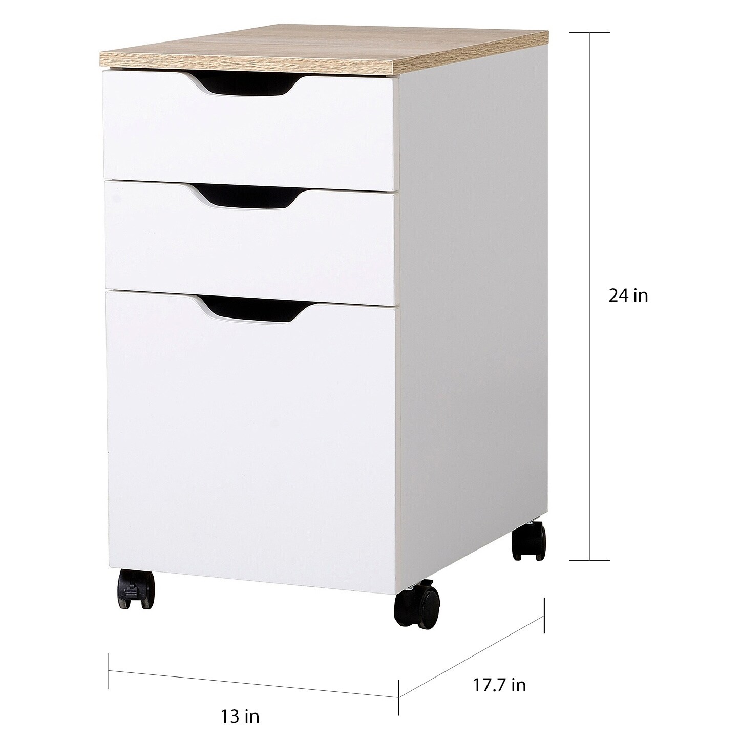 Shop 3 Drawer Rolling Storage Cabinet With Locking Wheels Overstock 18087016