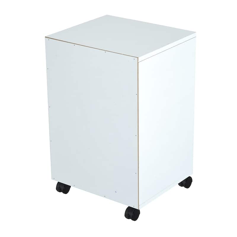 HOMCOM 24" Mobile Printer Cart with 2 Drawers, White